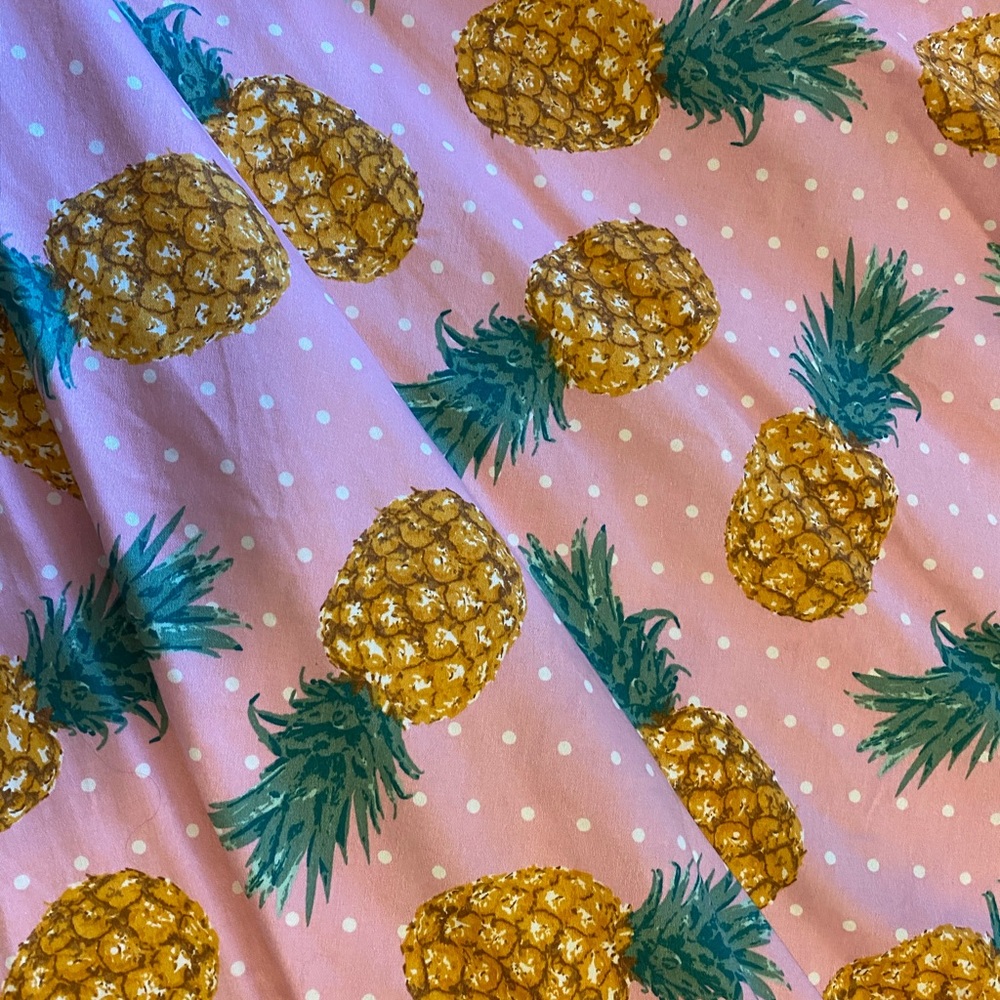 Collectif Pink Pineapple Dress Size Small - Picture 3 of 4